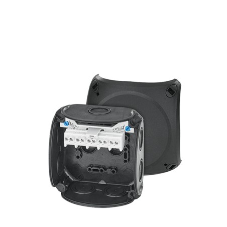 Puszka DK 0404 B Hensel IP66 czarna z dławnicami i zaciskiem 4 mm² | Elgra Bytom