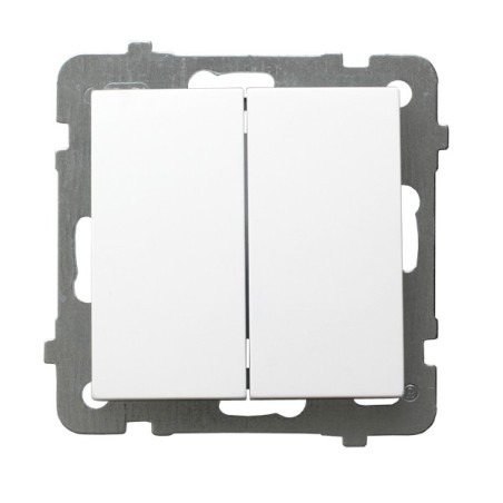 ŁP-2G/m/00 Łącznik dwugrupowy, świecznikowy bez ramk biały