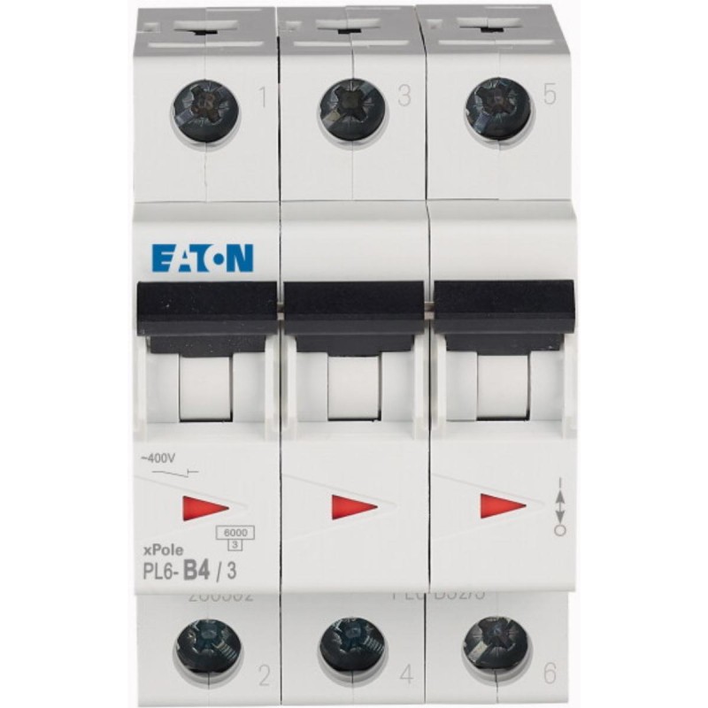 Wyłącznik nadprądowy 3P B 4A 6kA AC PL6‑B4/3 286585 Wyłącznik nadprądowy 3P B 4A 6kA AC PL6‑B4/3 286585