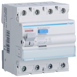 CDC463J RCCB Wyłącznik różnicowoprądowy 4P 63A/30mA Typ AC