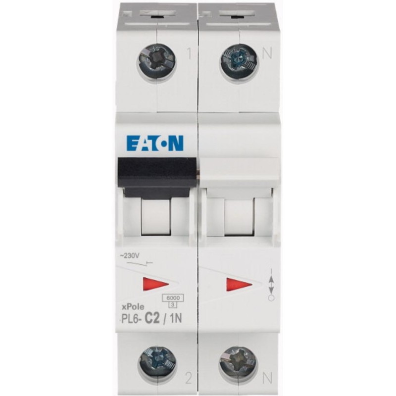 Wyłącznik nadprądowy 1P+N C 2A 6kA AC PL6‑C2/1N 106029 Wyłącznik nadprądowy 1P+N C 2A 6kA AC PL6‑C2/1N 106029
