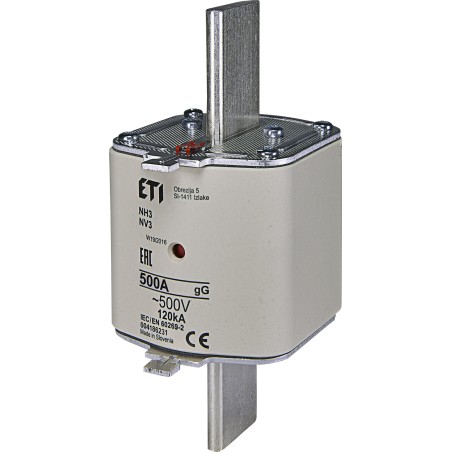 NH3 gG 500A/500V Wkładka topikowa NH zwłoczna KOMBI | ETI-POLAM | Elgra Bytom