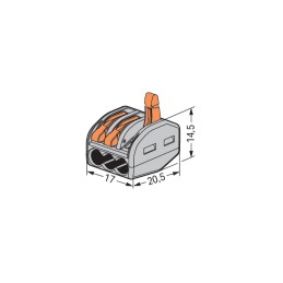 Szybkozłączka 3-torowa 0.8 mm²/4 mm² WAGO 222-413