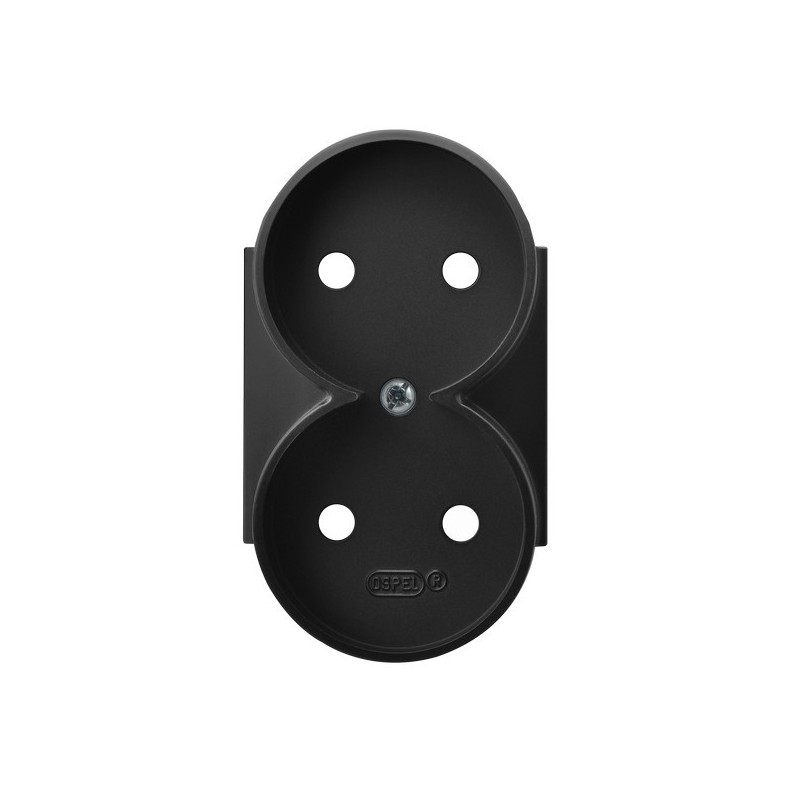 PGP-2UR/33 ARIA (elementy) POKRYWA GNIAZDA PODWÓJNEGO DO RAMKI KOLOR CZARNY METALIK