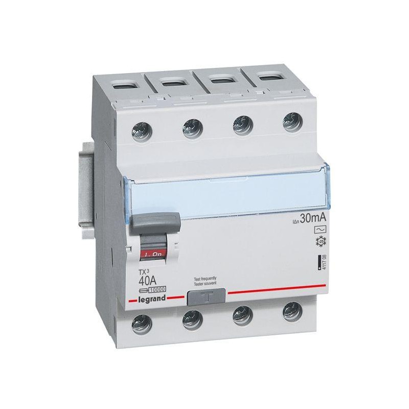 WYŁĄCZNIK RÓŻNICOWOPRĄDOWY P 304 4P 40A 30MA TYP AC SERII TX3, Legrand