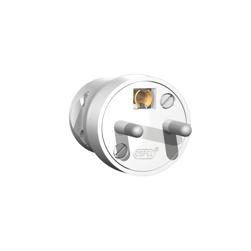 Wtyczka prosta biała WPZ/00 2P+Z/I Wtyczka prosta biała WPZ/00 2P+Z/I