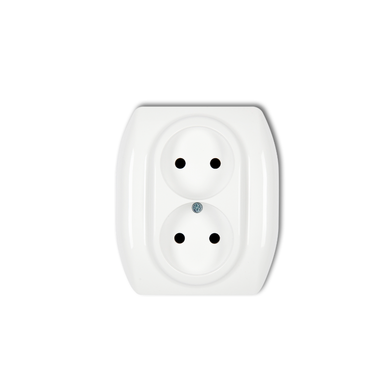 TREND Gniazdo 2X2P IP20 BIAŁE GP-2
