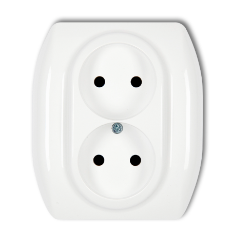 TREND Gniazdo 2X2P IP20 BIAŁE GP-2