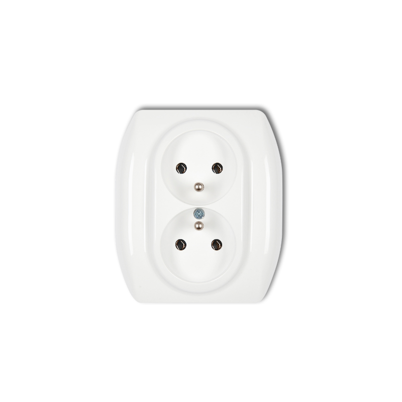SZAFIR Gniazdo (2X2P)+Z IP20 BIAŁY GP-2z