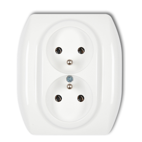 SZAFIR Gniazdo (2X2P)+Z IP20 BIAŁY GP-2z