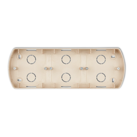 TREND Puszka montażowa pozioma potrójna BEŻOWA 1PTH-3