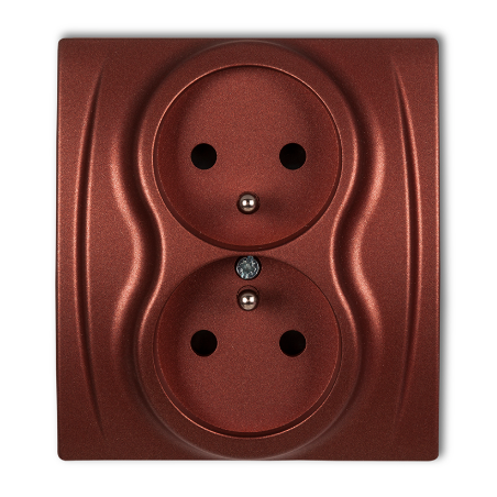 LOGO Gniazdo 2X(2P+Z) BRĄZOWY METALIK IP20  przesłony torów prądowych9LGP-2z