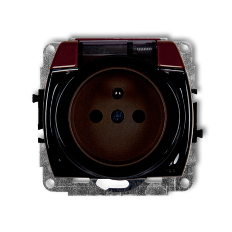 TREND Mechanizm gniazda bryzgoszczelnego 2P+Z (KLAPKA BRĄZOWA) 4GPB-1z