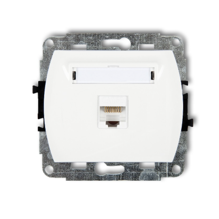TREND Mechanizm gniazda komputerowego pojedynczego 1xRJ45, kat. 5e, 8-stykowy BIAŁY GK-1
