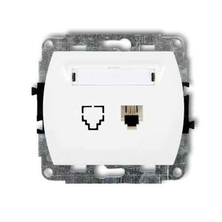 TREND Mechanizm gniazda telefonicznego pojedynczego 1xRJ11 4-stykowy BIAŁY GT-1