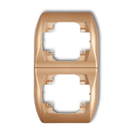 TREND Ramka pionowa podwójna ZŁOTA 8RV-2