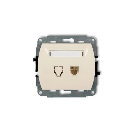 TREND Mechanizm gniazda telefonicznego pojedyncze RJ-11 4-stykowy BEŻOWY 1GT-1