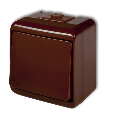 JUNIOR Łącznik schodowy podświetlany IP54 BRĄZOWY 4WHE-3L