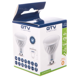 GTV LED GU10 7,5W WW 3000K 570lm AC180-250V 120°