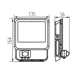Naświetlacz LED z czujnikiem ruchu IQ-LED FL-10W-NW-SE 1200lm barwa neutralna 33885