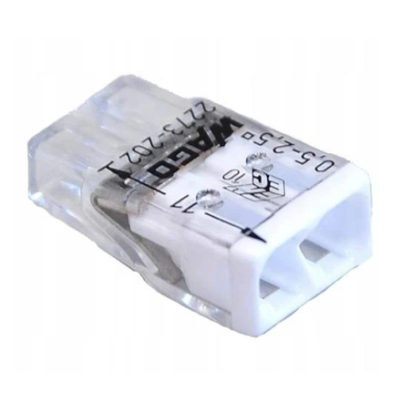 Złączka COMPACT 2273-202 do puszek instalacyjnych do przewodów jednodrutowych, transparentna