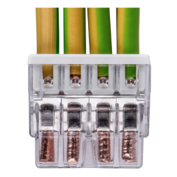 Złączka COMPACT 2273-202 do puszek instalacyjnych do przewodów jednodrutowych, transparentna