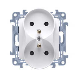 SIMON 10 Gniazdo podwójne 2P Z/U białe 16A 250V IP20 CGZ2M.01/11