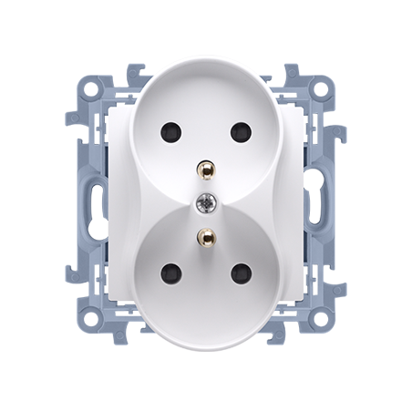 SIMON 10 Gniazdo podwójne 2P Z/U białe 16A 250V IP20 CGZ2M.01/11