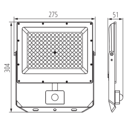 ACETE 100W CCT SE GR Naświetlacz LED z czujnikiem ruchu PIR 3000/4000/6500K KANLUX 38499