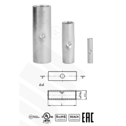 Końcówka (tulejka) łącząca miedziana cynowana KL 10 | 100 szt./opak. | Ergom E11KM-01060200100| Elgra Bytom