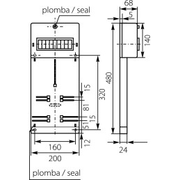 Tablica licznikowa 480x200mm 3F szara TLR‑3F 10.1