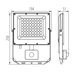 Naświetlacz LED ACETE 50W CCT SE GR z czujnikiem ruchu PIR 3000/4000/6500K 38498 KANLUX