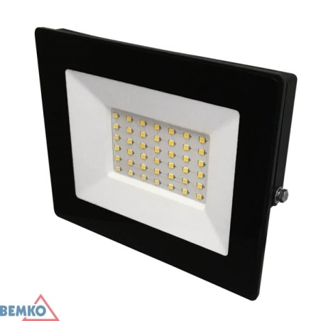 NAŚWIETLACZ LED 30W 4000K 2800lm IP65 CZARNY | S-C64-LFK-030BL-4K | BEMKO | Elgra Bytom