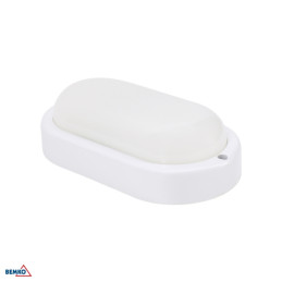 Oprawa LED Kanlo owalna 8W 4000K IP54 biała z czujnikiem mikr. | Bemko | Elgra Bytom