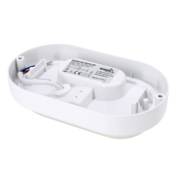 Oprawa LED Kanlo owalna 8W 4000K IP54 biała z czujnikiem mikr. | Bemko | Elgra Bytom