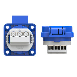 Gniazdo tablicowe 10/16A 2P+Z 230V niebieskie IP54 104‑0bs