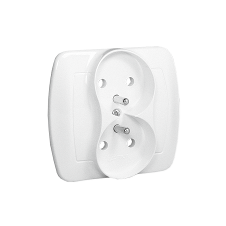 Simon Akord Gniazdo podwójne z/u 16A IP20 białe AGZ2/11