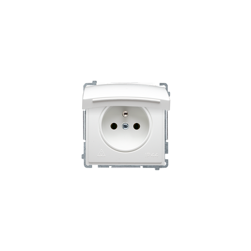 Simon Basic Gniazdo bryzgoszczelne pojedyncze z/u 16A IP44 z klapką pełną BMGZ1B.01/11