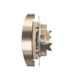 Simon 54 Nature Gniazdo podwójne b/u z przesłonami złoty mat DG2MZN.01/44