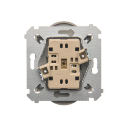 Simon 54 Nature Gniazdo podwójne b/u z przesłonami złoty mat DG2MZN.01/44