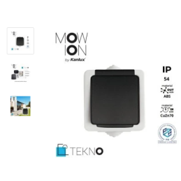 TEKNO Gniazdo hermetyczne pojedyncze 2P+0 z przesłoną styków 16A 250V szare IP54 25356