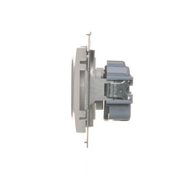 Simon 54 Gniazdo pojedyncze z/u 16A IP20 z przesłoną torów białe DGZ1Z.01/11