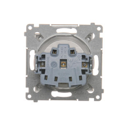 Simon 54 DGZ1Z.01/11 Gniazdo pojedyncze z uziemieniem 16A IP20 | Białe z przesłonami torów