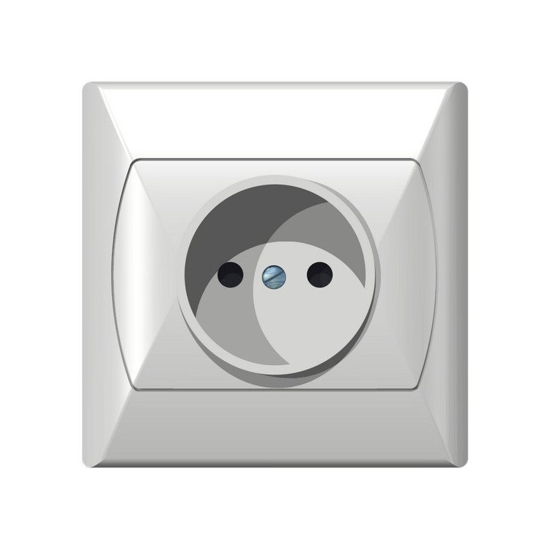 AKCENT Gniazdo pojedyncze b/u białe GP‑1A/00