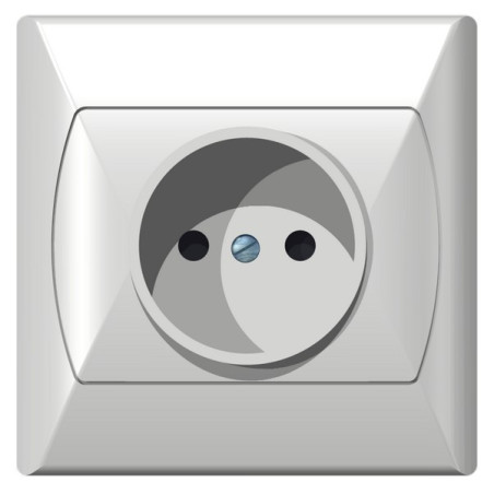 AKCENT Gniazdo pojedyncze b/u białe GP‑1A/00