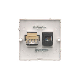 Simon Basic Gniazdo RJ45 kat.5e + RJ11 białe BMF5T.02/11