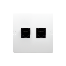 Simon Basic Gniazdo RJ45 kat.5e + RJ11 białe BMF5T.02/11