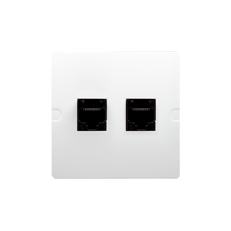 Simon Basic Gniazdo RJ45 kat.5e + RJ11 białe BMF5T.02/11
