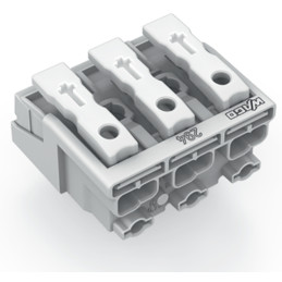 Złączka zasilająca przyciski: od strony zewn., biała 294-4003