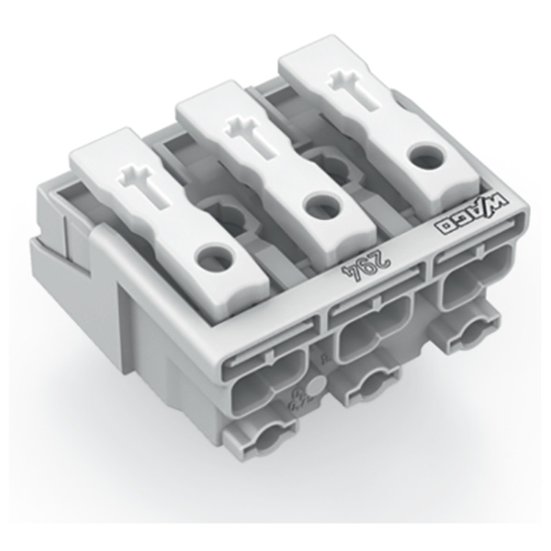 Złączka zasilająca przyciski: od strony zewn., biała 294-4003